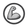 Always Be Pushing The Limits core value icon - an arm flexing