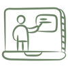 Interactive Workshops graphic with a stick figure pointing to a screen.