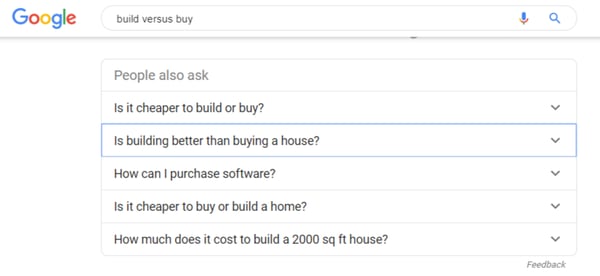 Google's people also ask drop-down results
